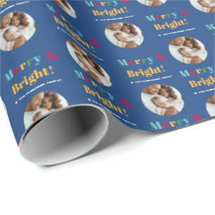 Fröhliche & strahlende benutzerdefinierte Familien Geschenkpapier