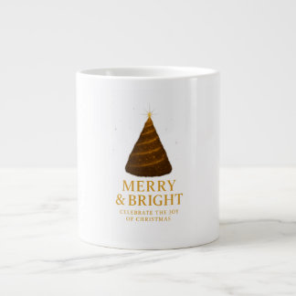 Fröhliche & strahlende goldene Glitter-Weihnachts- Jumbo-Tasse