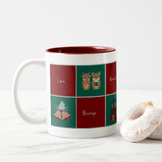 Fröhliche & strahlende Weihnachts-Kaffeetasse Zweifarbige Tasse