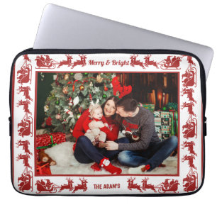 Fröhliche & strahlende Weihnachts-Schlittenfahrt-F Laptopschutzhülle