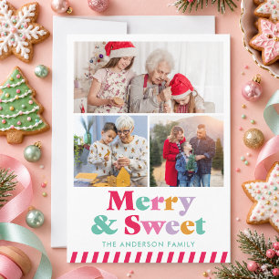 Fröhliche & Süße Weihnachtsfoto-Pastell-Collage Feiertagskarte