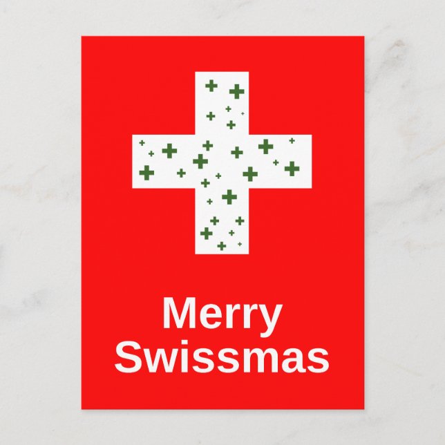 Fröhliche Swissmas! Weihnachten und Feiertage Postkarte (Vorderseite)