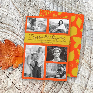 Fröhliche Thanksgiving-Fotocollage-Grußkarte Einladung