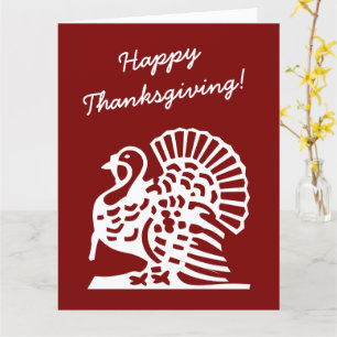 Fröhliche Thanksgiving-Grußkarte mit Truthahn Karte