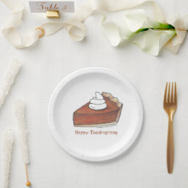 Fröhliche Thanksgiving Pumpkin Pie Slice weich gep Pappteller