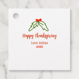 Fröhliche Thanksgiving Rotgrüne Blätter Kirsche Na Geschenkanhänger