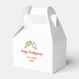 Fröhliche Thanksgiving Rotgrüne Blätter Kirsche Na Geschenkschachtel