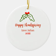 Fröhliche Thanksgiving Rotgrüne Blätter Kirsche Na