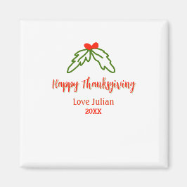 Fröhliche Thanksgiving Rotgrüne Blätter Kirsche Na Magnet