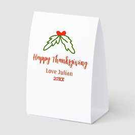 Fröhliche Thanksgiving Rotgrüne Blätter Kirsche Na Tischaufsteller
