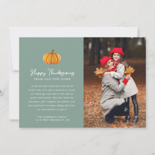 Fröhliche Thanksgiving-Uzugsankündigungskarte Feiertagskarte