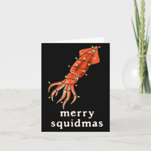 Fröhliche Tintenweihnachten Lustiger Tintenfisch W Karte