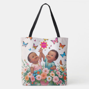 Fröhliche Tragetasche - Süße Schmetterlinge und Bl Tasche