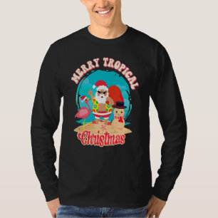 Fröhliche tropische Weihnachten Hawaii Strand Trop T-Shirt