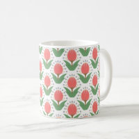 Fröhliche Tulpen Keramik Tasse