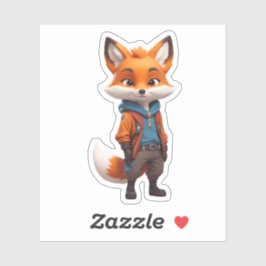 fröhliche und abenteuerliche Fox-Illustration Aufkleber
