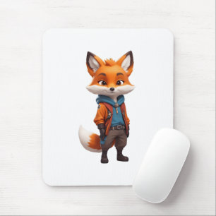 fröhliche und abenteuerliche Fox-Illustration Mousepad