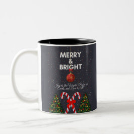 "Fröhliche und fröhliche Weihnachtskarte" Zweifarbige Tasse