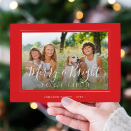 Fröhliche und helle 4 Fotos Moderne Weihnachtsrot Feiertagskarte
