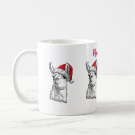 Fröhliche und helle anpassbare Lama-Spaß Weihnacht Kaffeetasse