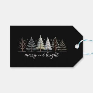 Fröhliche und helle Bäume Weihnachten Winter Geschenkanhänger