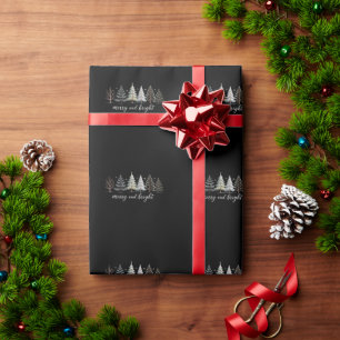 Fröhliche und helle Bäume Weihnachten Winterferien Geschenkpapier