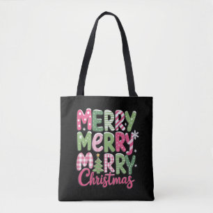 Fröhliche und helle Bäume Weihnachten Winterferien Tasche