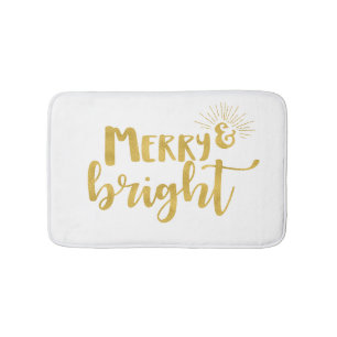 Fröhliche und helle falsche Gold-Typografie Badematte
