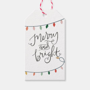 Fröhliche und helle farbenfrohe Lichterfolge Geschenkanhänger