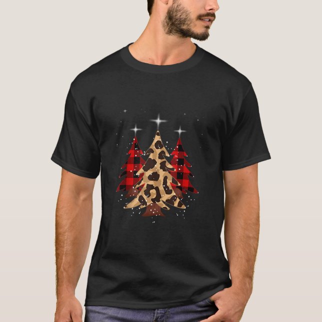 Fröhliche und helle Frauen Funny Leopard Kariert C T-Shirt (Vorderseite)