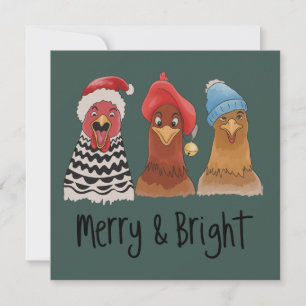 Fröhliche und helle Hühner Weihnachten Bauernhof T