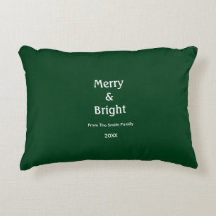 Fröhliche und helle Jägergrüne Weihnachtsgeschenk- Dekokissen