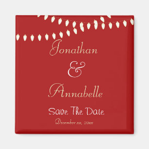 Fröhliche und helle Lichter Save The Date Magnet