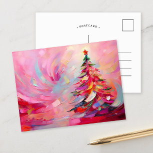 Fröhliche und helle Moderne Abstrakte Weihnachtsba Feiertagspostkarte