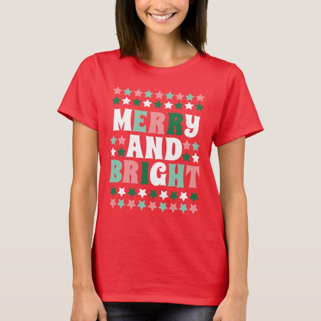 Fröhliche und helle Moderne kühne Weihnachten der  T-Shirt (Vorderseite)