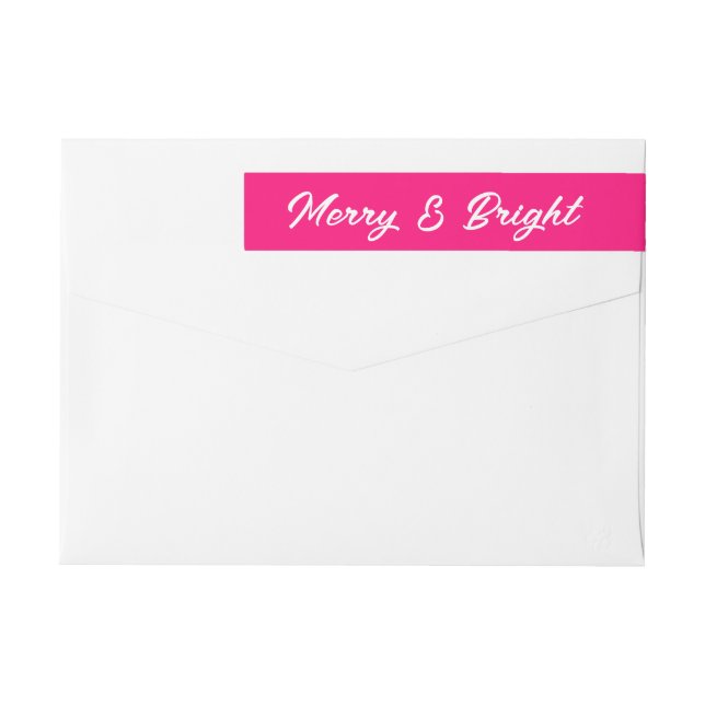 Fröhliche und helle moderne Neon Rosa Weihnachten (Rückseite)