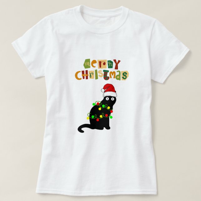 Fröhliche und helle Moderne Red Women's Christmas  T-Shirt (Design vorne)