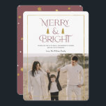 Fröhliche und helle, moderne staubige Rose x'mas Feiertagskarte<br><div class="desc">Frohe und helle,  einfache moderne,  staubige Rose Weihnachts Foto Holiday Card. Freuen Sie sich auf elegante,  moderne Typografie.</div>