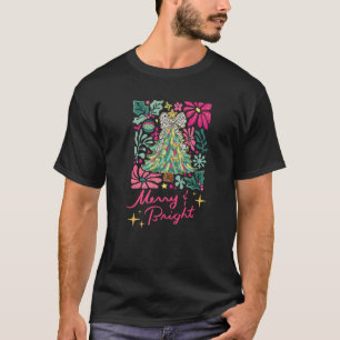Fröhliche und helle Pink Boho Bläserweihnachtsfest T-Shirt