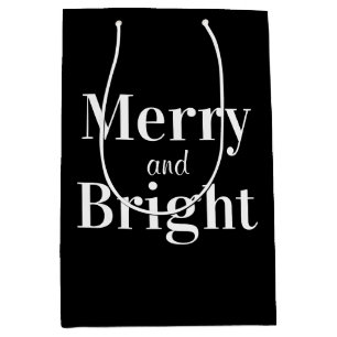 Fröhliche und helle Schwarz-weiße Weihnachten Mittlere Geschenktüte