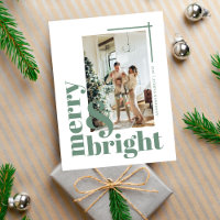Fröhliche und helle Simple Foto Sage Green Christm