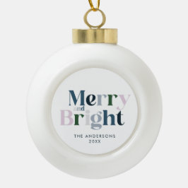 Fröhliche und helle Typografie modern Keramik Kugel-Ornament