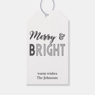 Fröhliche und helle Typografie Schwarz-weiße Wei Geschenkanhänger