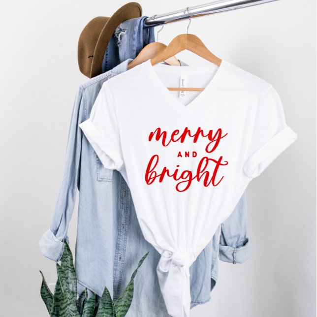 Fröhliche und helle Weihnachten der modernen Roten T-Shirt (Von Creator hochgeladen)