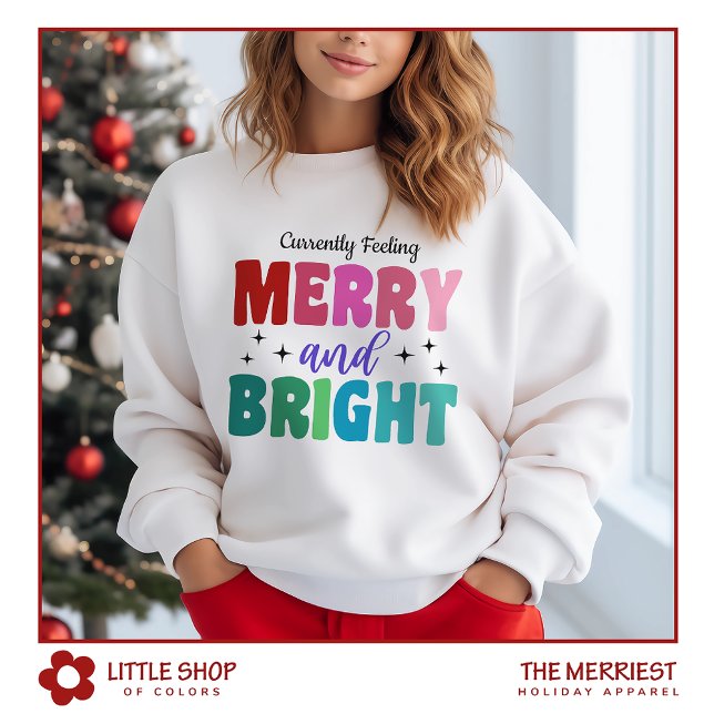 Fröhliche und helle Weihnachts-farbige Typografie Sweatshirt (Von Creator hochgeladen)