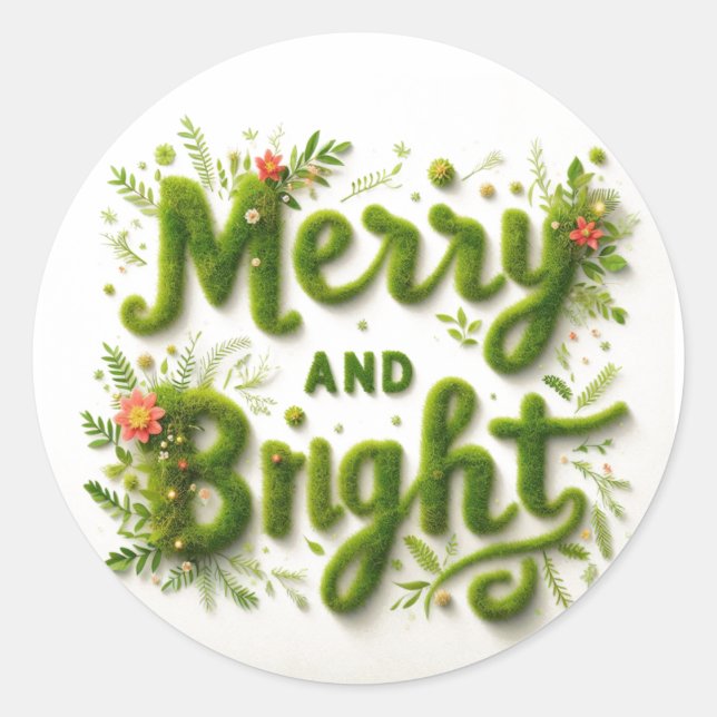 Fröhliche und helle Weihnachts-Grußkarten Runder Aufkleber (Vorderseite)