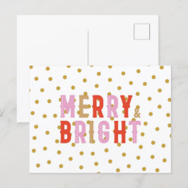 Fröhliche und helle Weihnachts-Postkarte Postkarte
