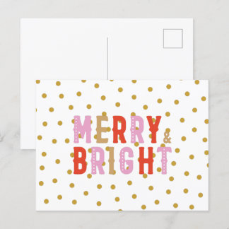 Fröhliche und helle Weihnachts-Postkarte Postkarte