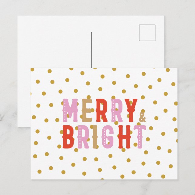 Fröhliche und helle Weihnachts-Postkarte Postkarte (Vorne/Hinten)