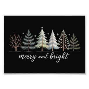 Fröhliche und helle Weihnachtsbäume Weihnachtsferi Fotodruck